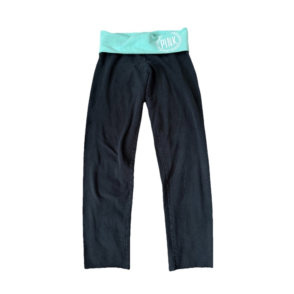 PINK Victoria's Secret Mint Green Fold Over‎ Skinny Yoga Pant Leggings Y2K XS
